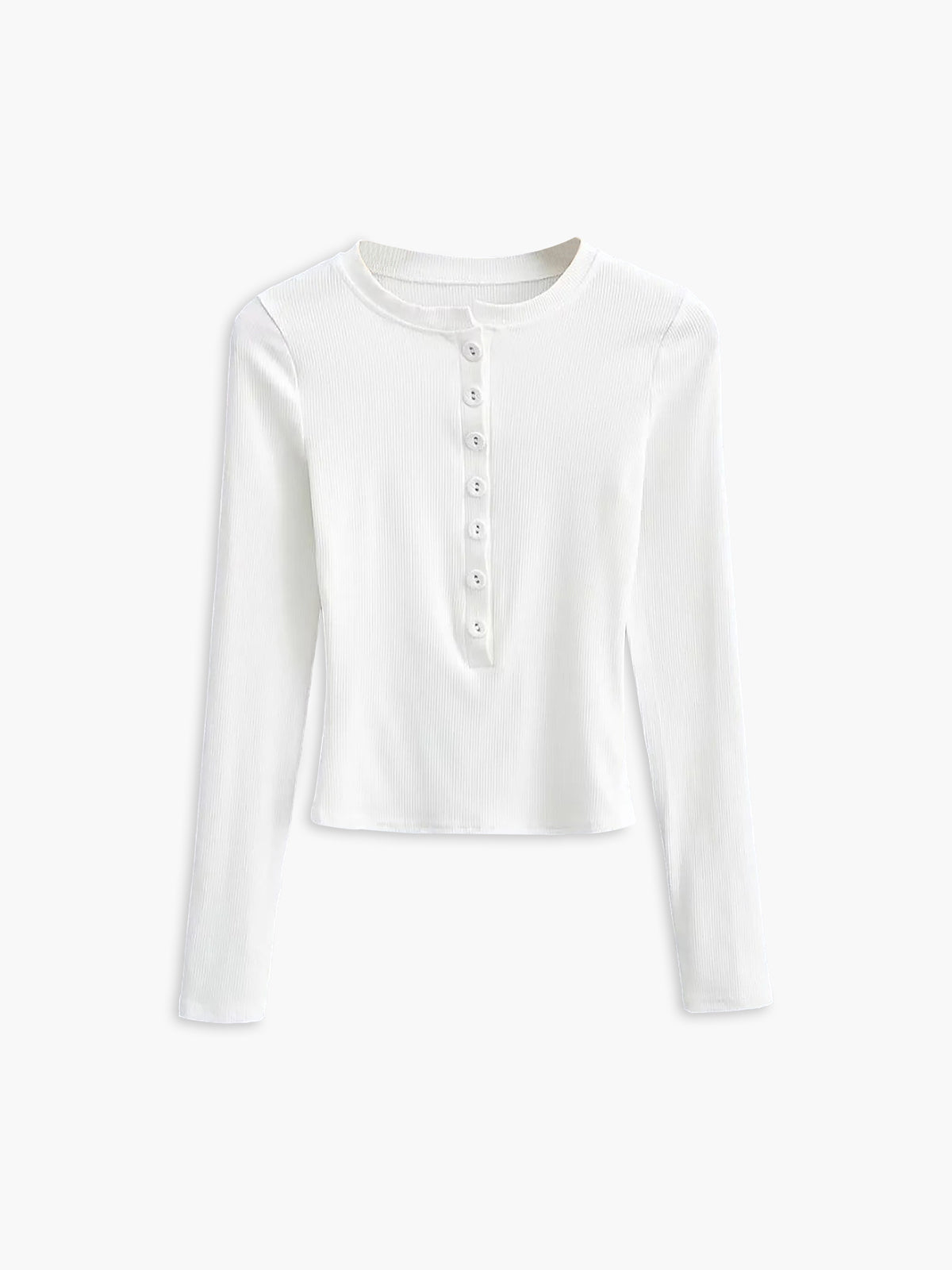 Mabel | Crop Shirt Dames van Ribstof met Lange Mouwen