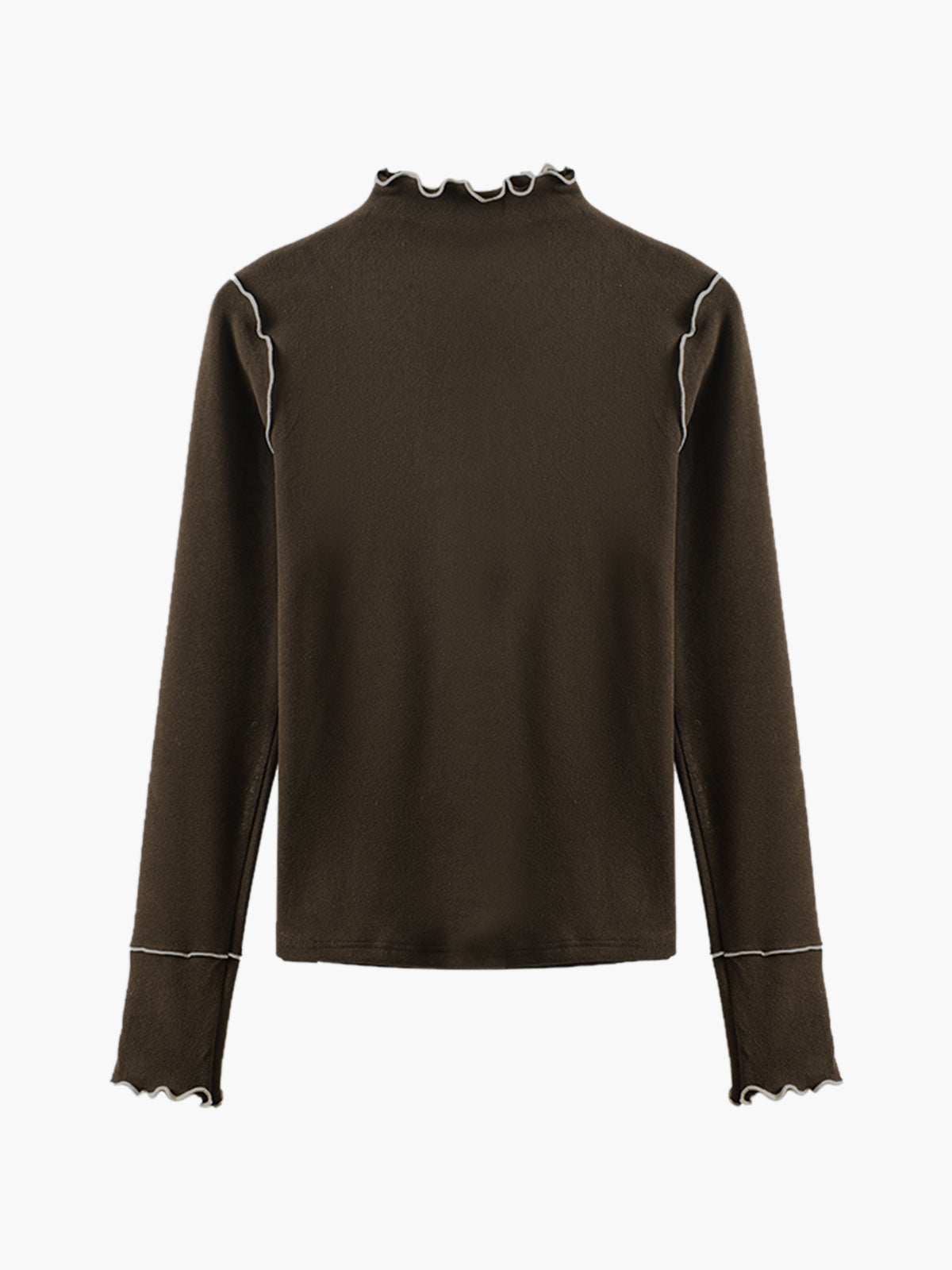 Sarina | Slim Fit Jersey T-Shirt met Hoge Hals – Warm & Stretchy