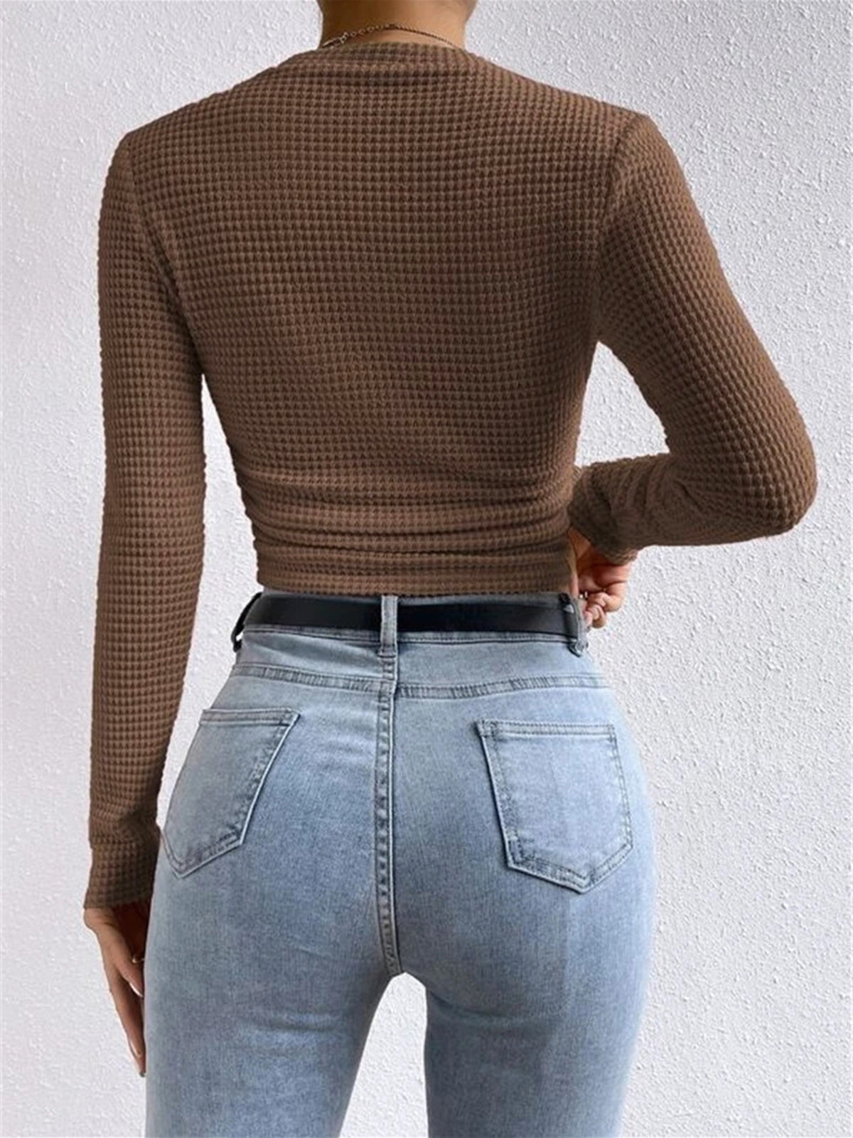 Gemma| Waffle Knit Lange Mouwen Herfst Shirt