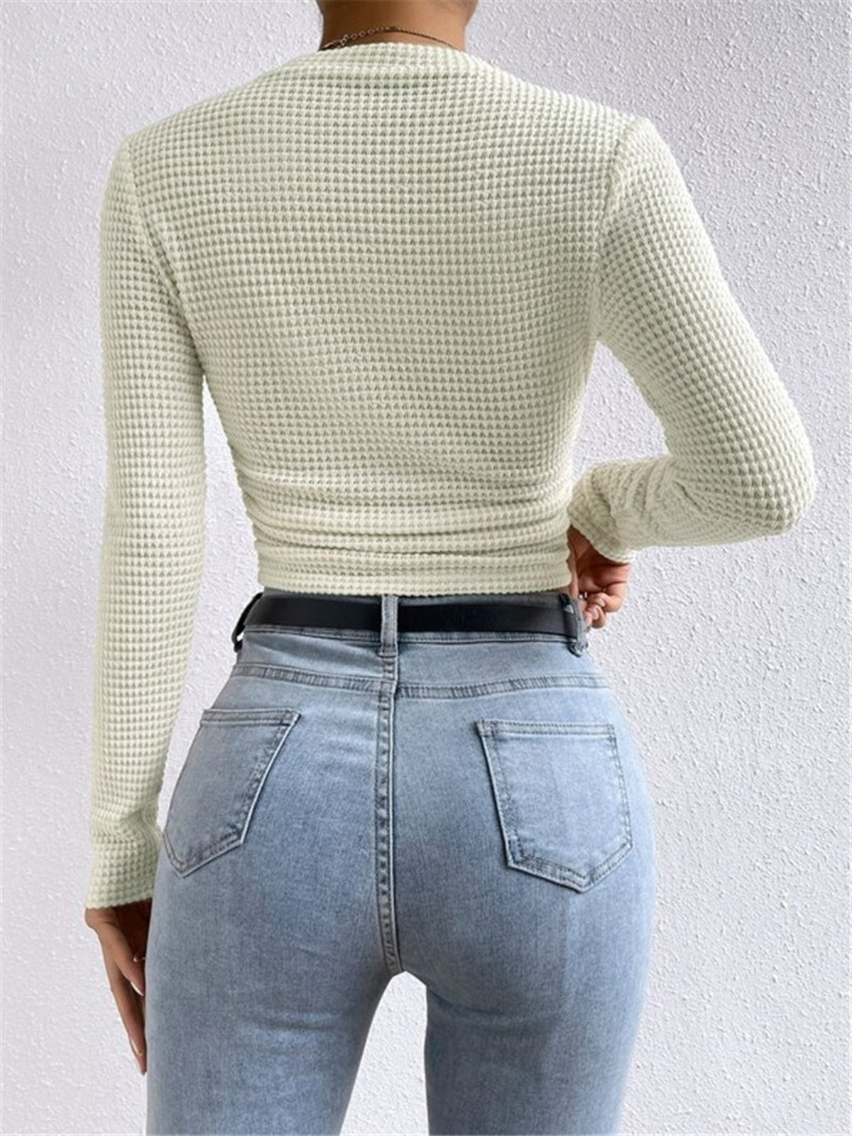Gemma| Waffle Knit Lange Mouwen Herfst Shirt