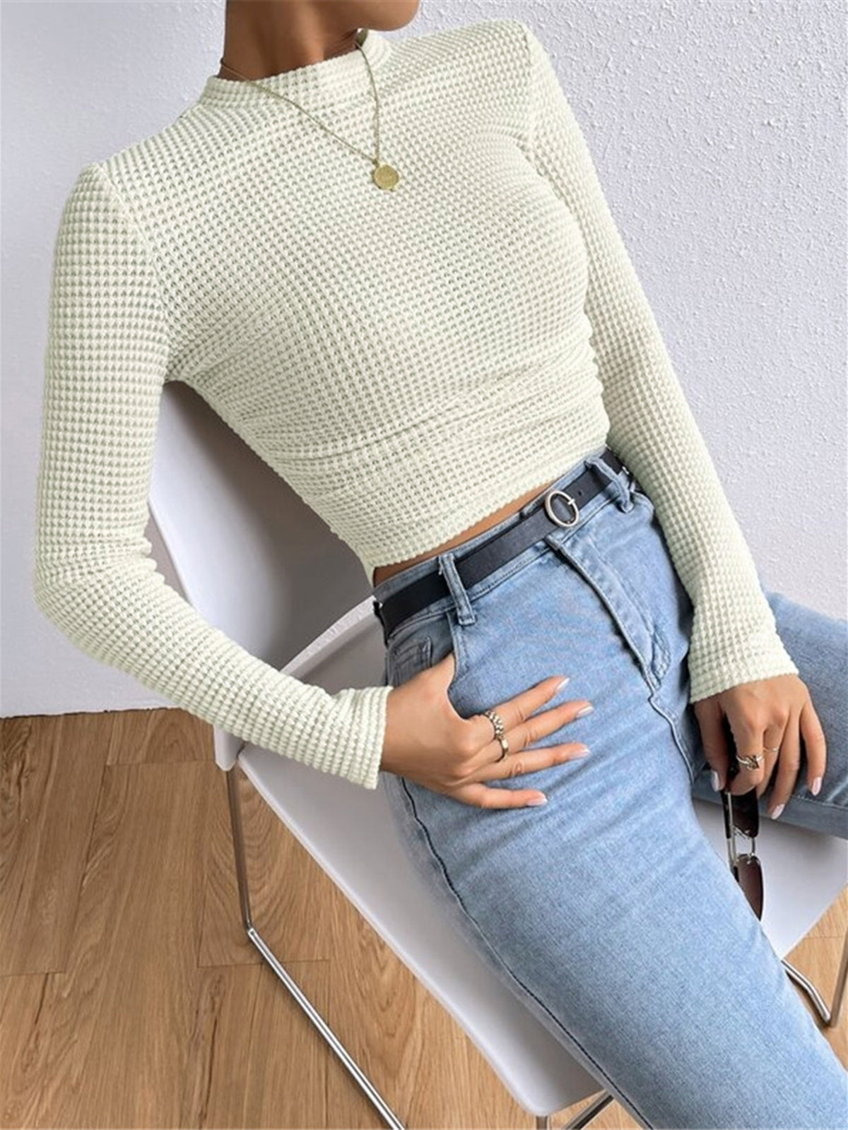 Gemma| Waffle Knit Lange Mouwen Herfst Shirt