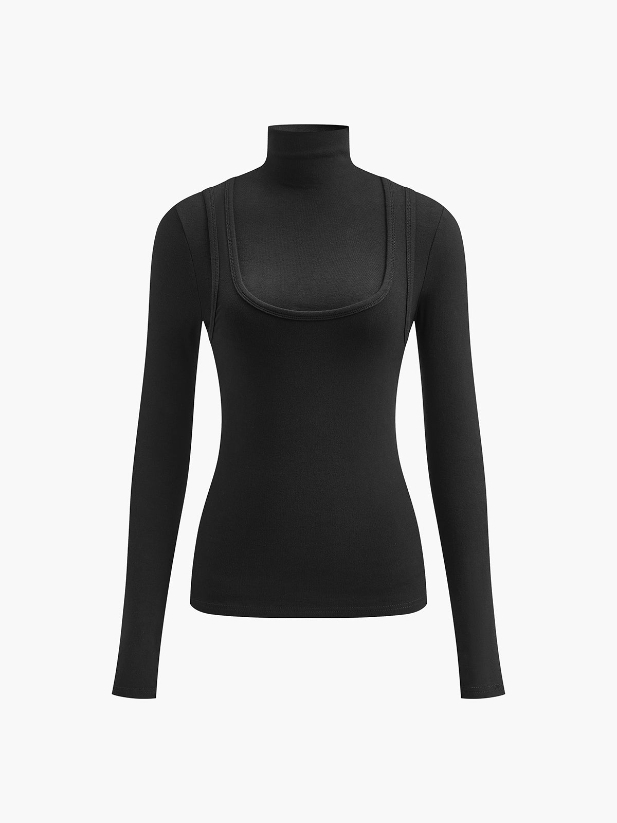 Antonella | Jersey Stretch Herfst Top met Col en Lange Mouwen