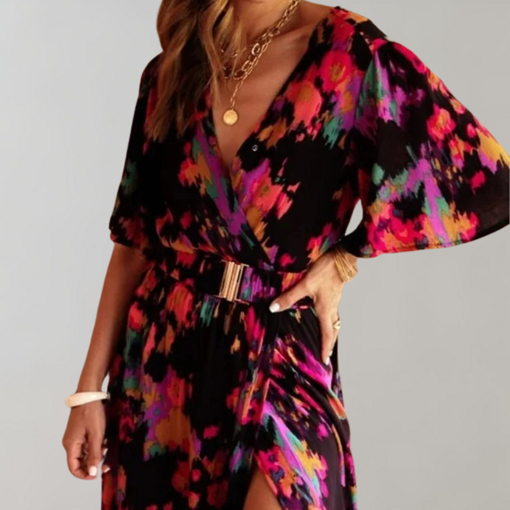 Melina – De Elegante Zomerjurk met Wikkelstijl