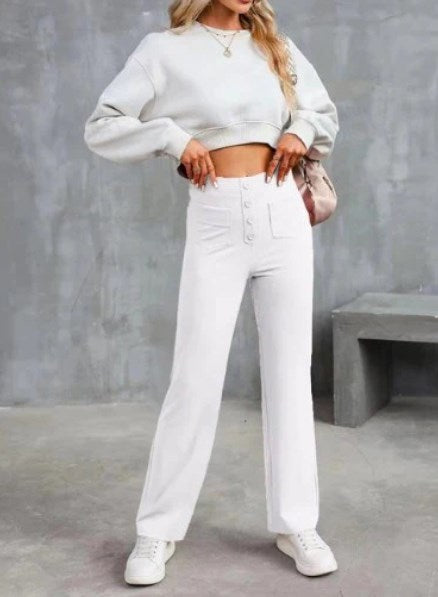 Marcia | Hoge Taille Wijde Broek voor Casual Comfort