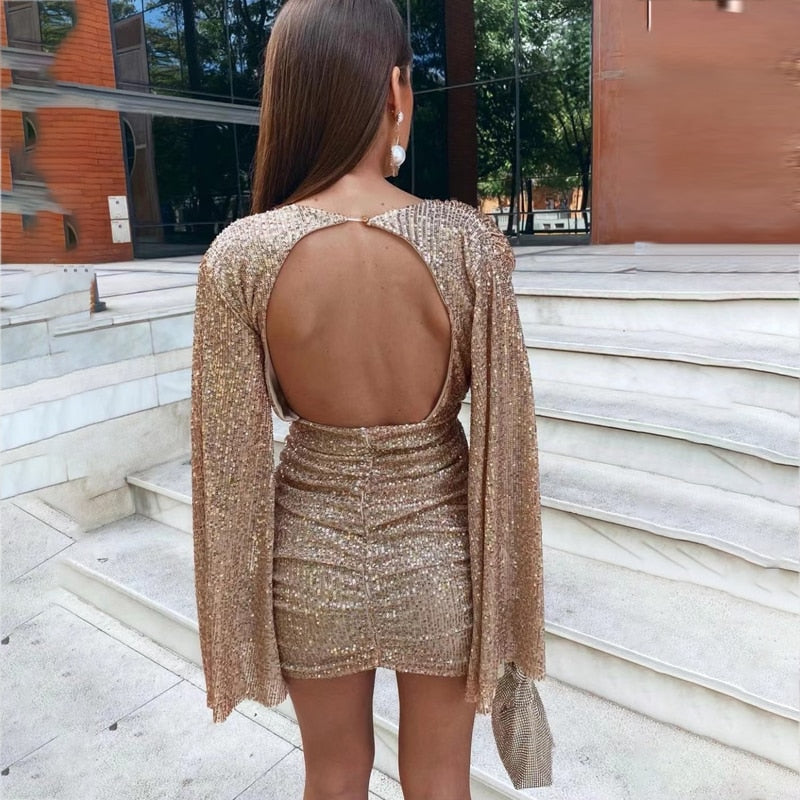ALENA | Luxe Pailletten Mini Jurk