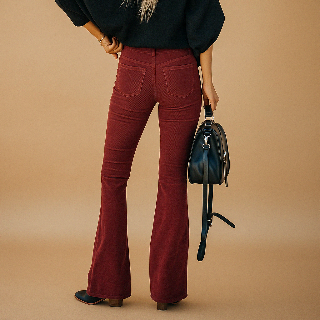 Arlette | Retro flared corduroy broek met voor dames