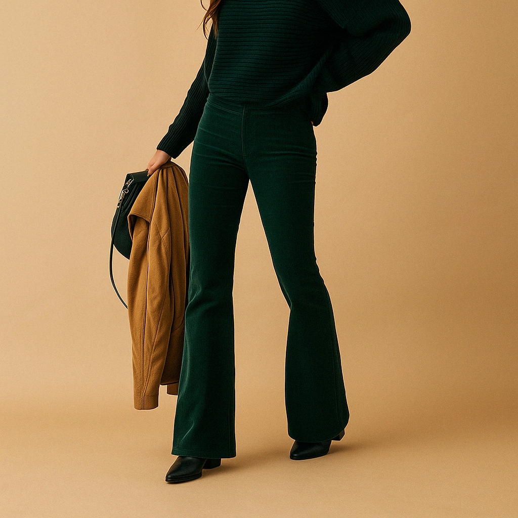 Arlette | Retro flared corduroy broek met voor dames