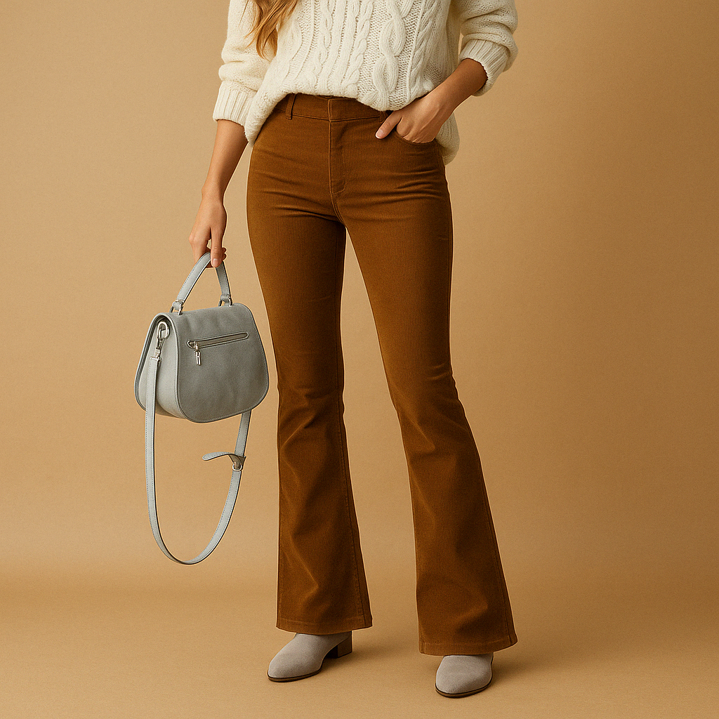 Arlette | Retro flared corduroy broek met voor dames