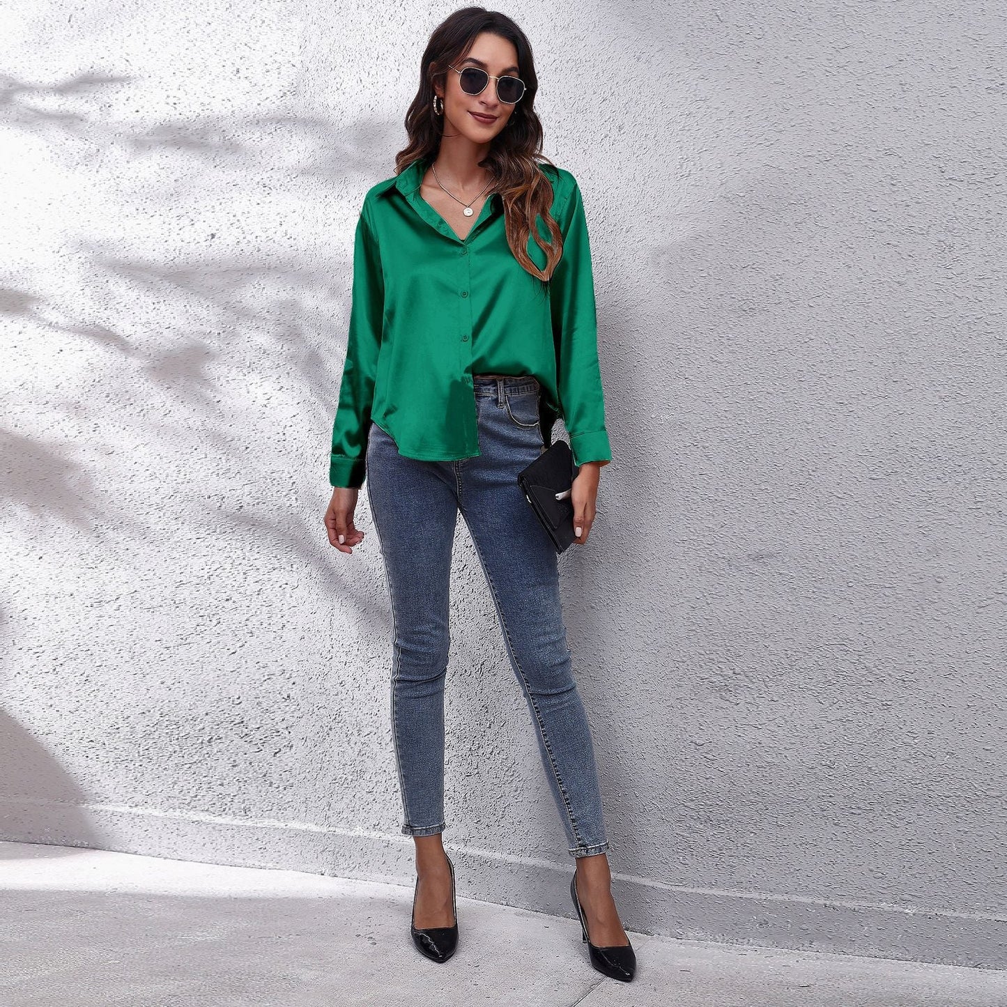 Lyke | Elegante Satijnen Damesblouse