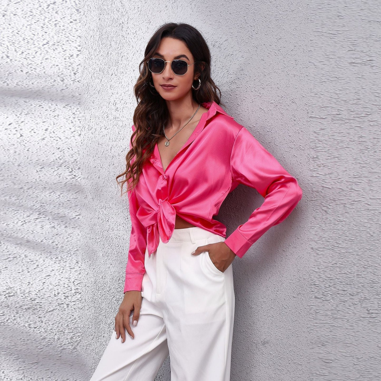 Lyke | Elegante Satijnen Damesblouse