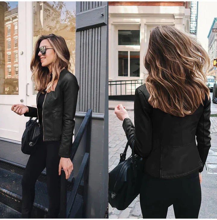 Cindy | Leren Herfst Jas voor dames