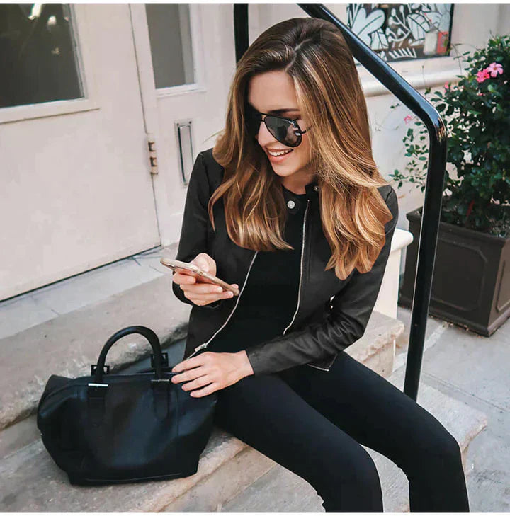 Cindy | Leren Herfst Jas voor dames
