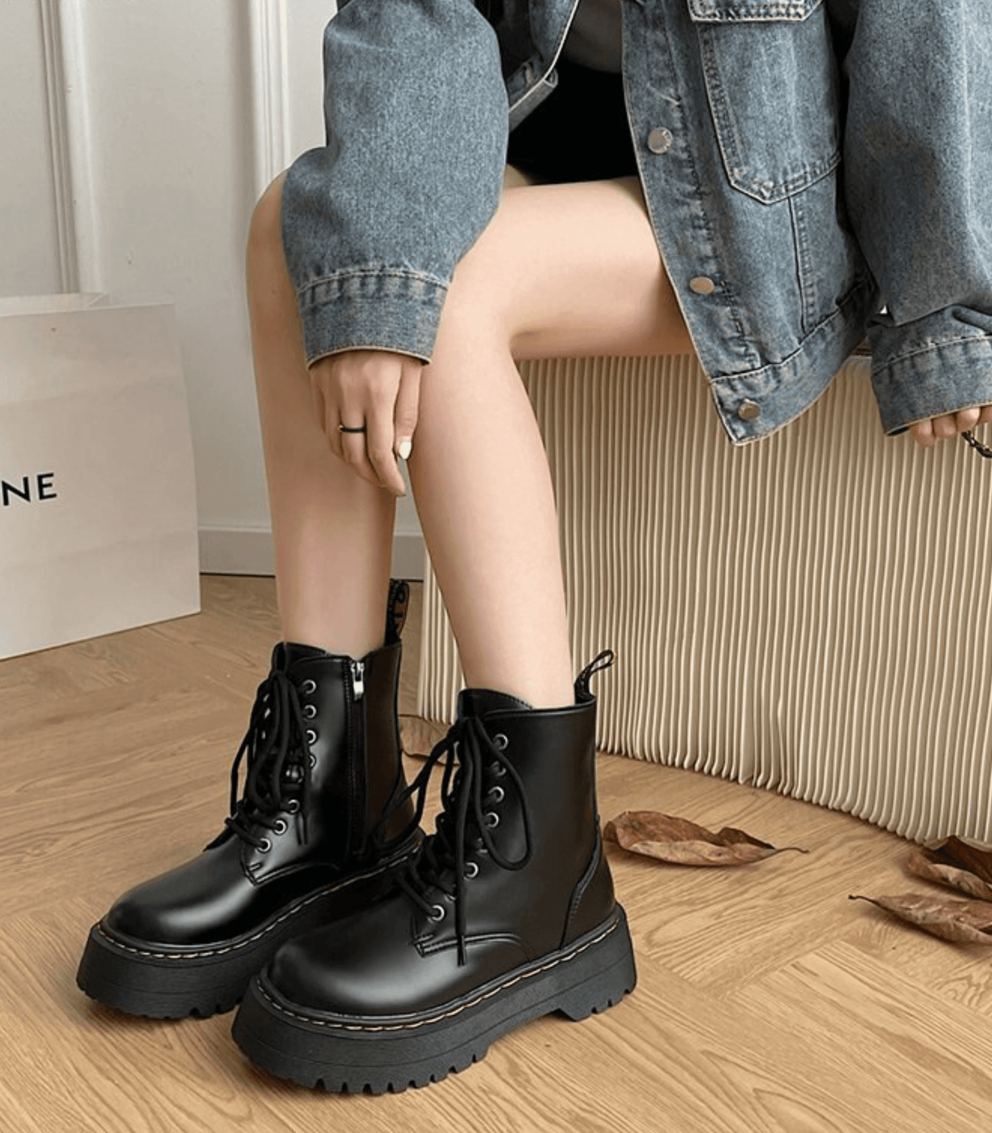 Cadiz - Zwarte Chunky Laarzen voor dames