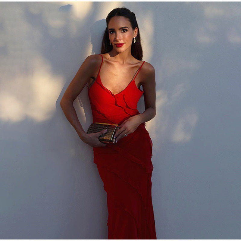 ARAYA | Maxi jurk met ruffles
