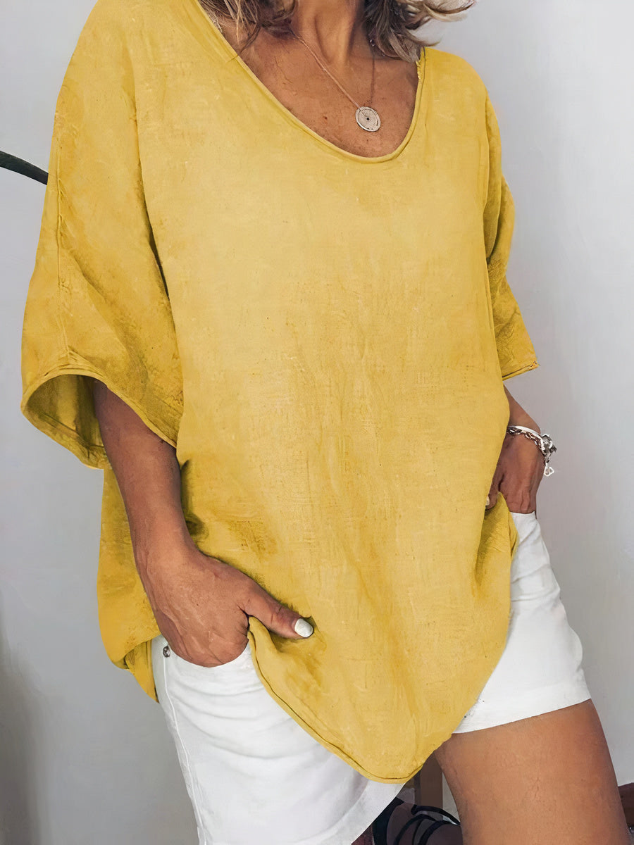 Blaire - Oversized linnen zomer T-shirt voor dames
