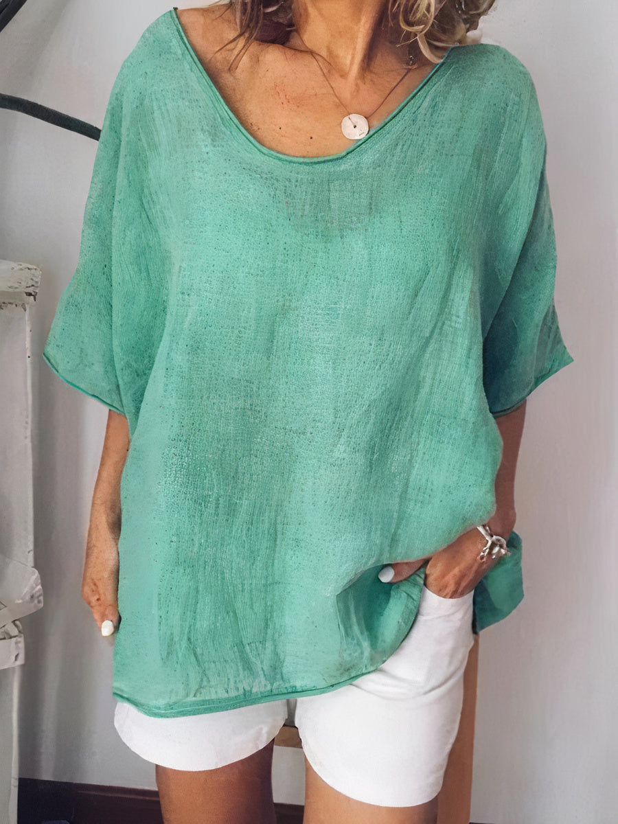 Blaire - Oversized linnen zomer T-shirt voor dames