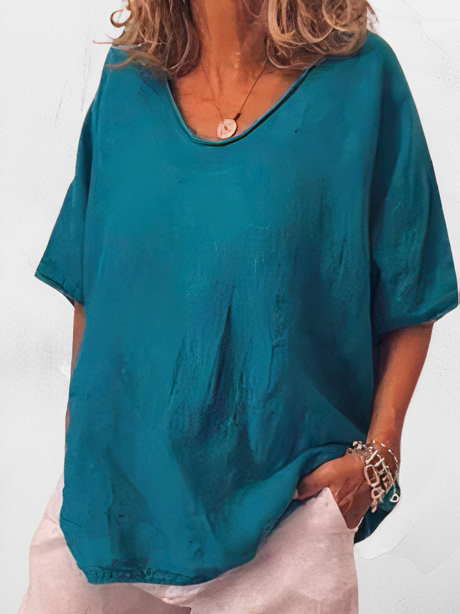 Blaire - Oversized linnen zomer T-shirt voor dames