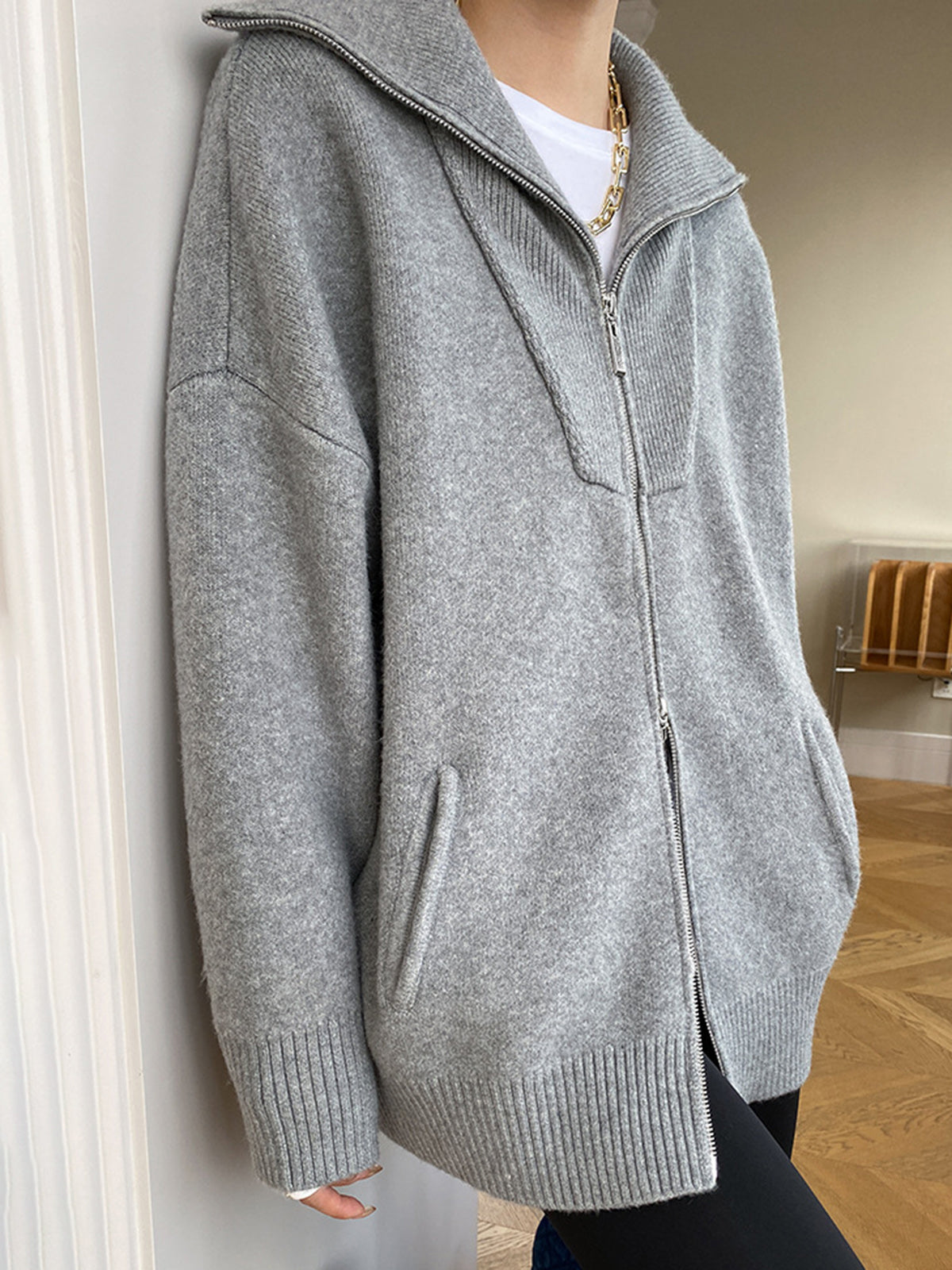 Giselle | Gebreide Cardigan Dames - Casual Oversized Met Open Kraag