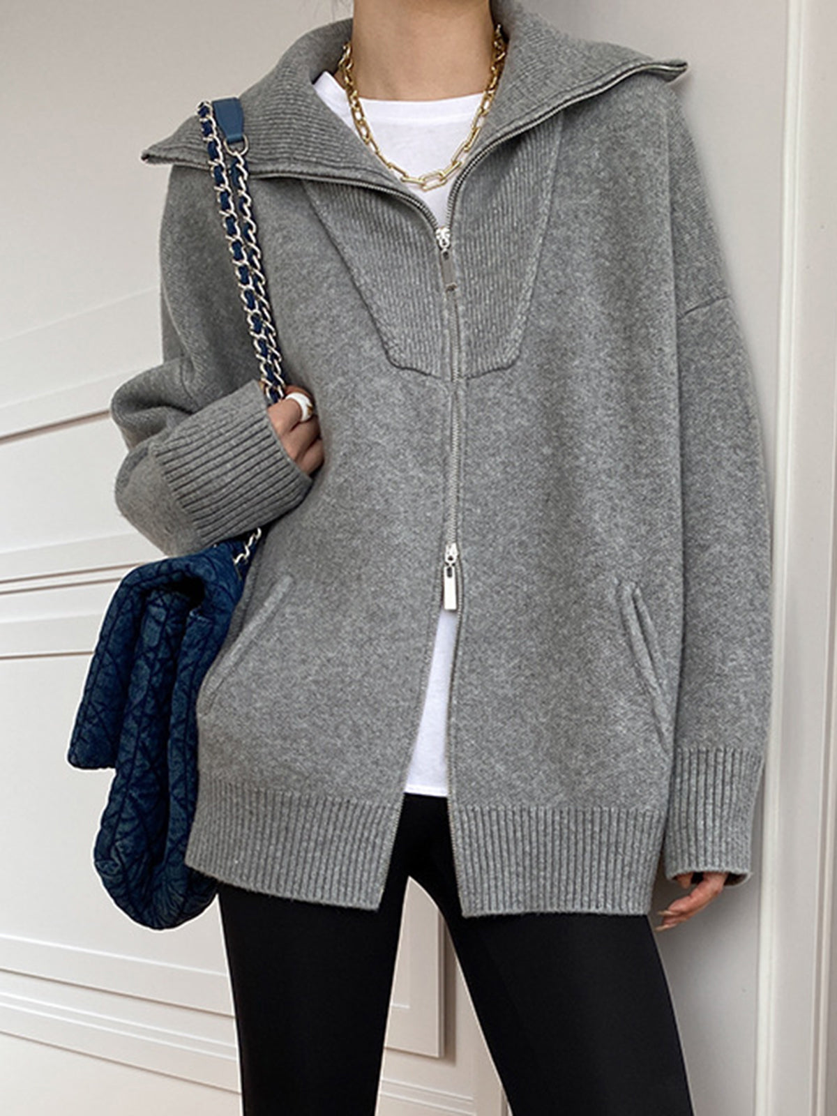 Giselle | Gebreide Cardigan Dames - Casual Oversized Met Open Kraag