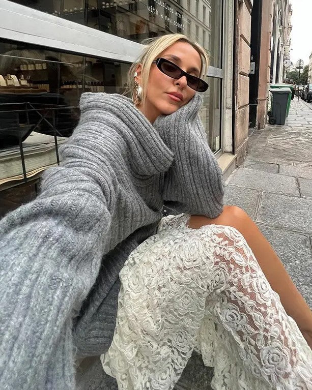 Noami | Grofgebreide Off-Shoulder Winter Trui
