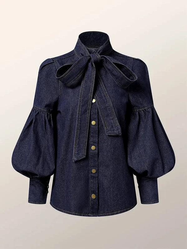 HEATHER | Tijdloze Denim Blouse met een Vleugje Elegantie