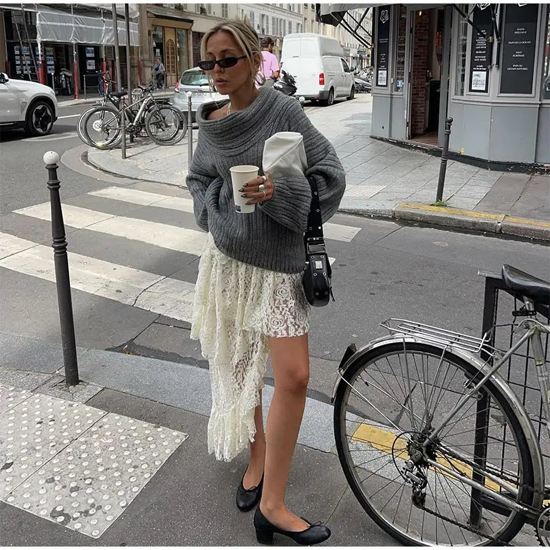 Noami | Grofgebreide Off-Shoulder Winter Trui