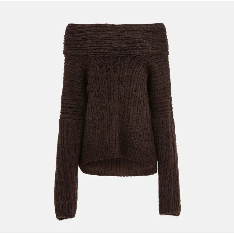 Noami | Grofgebreide Off-Shoulder Winter Trui