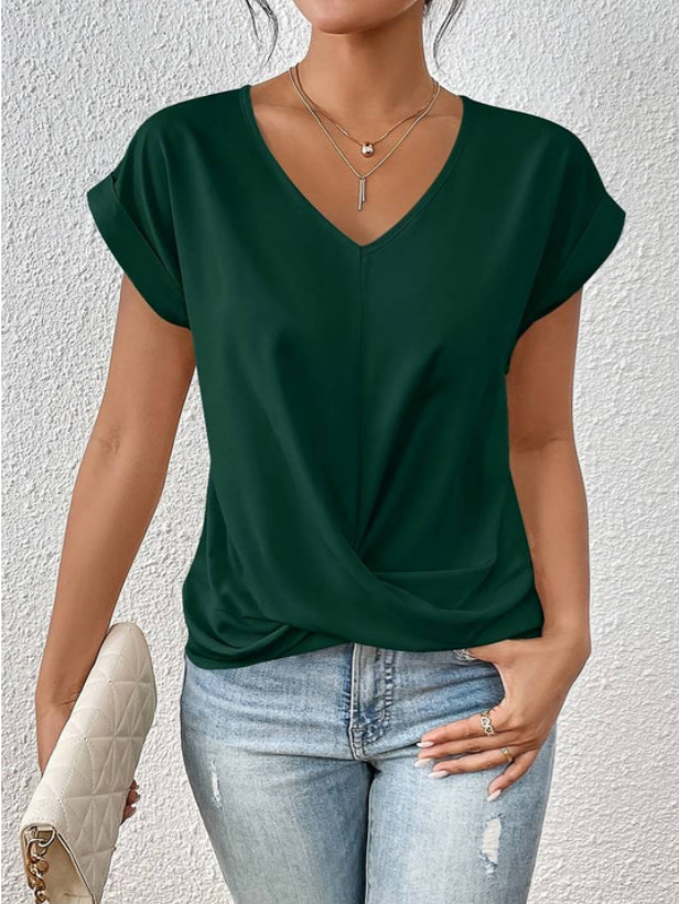 Toledo | Casual Gedrapeerde V-Hals Blouse voor Dames