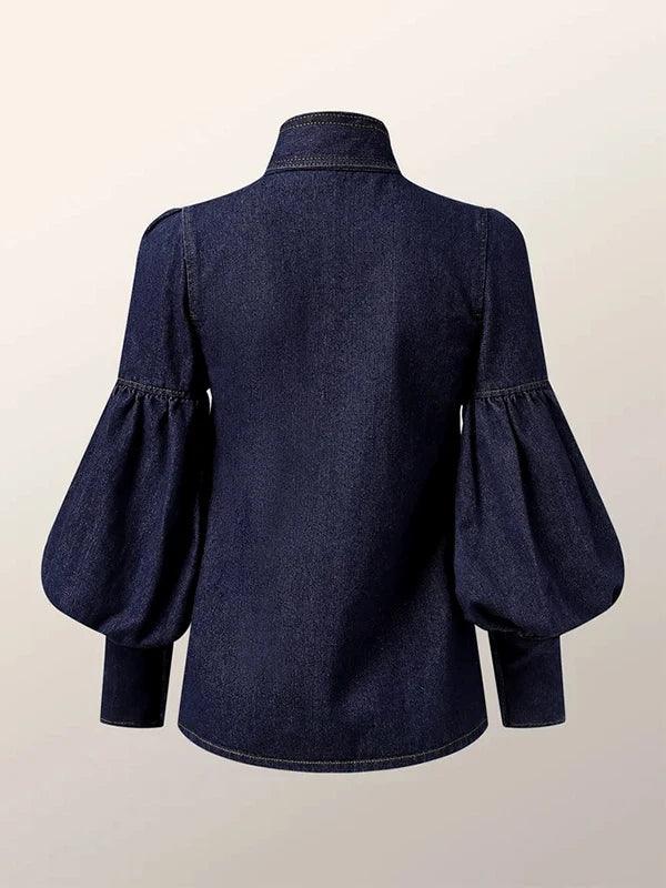 HEATHER | Tijdloze Denim Blouse met een Vleugje Elegantie