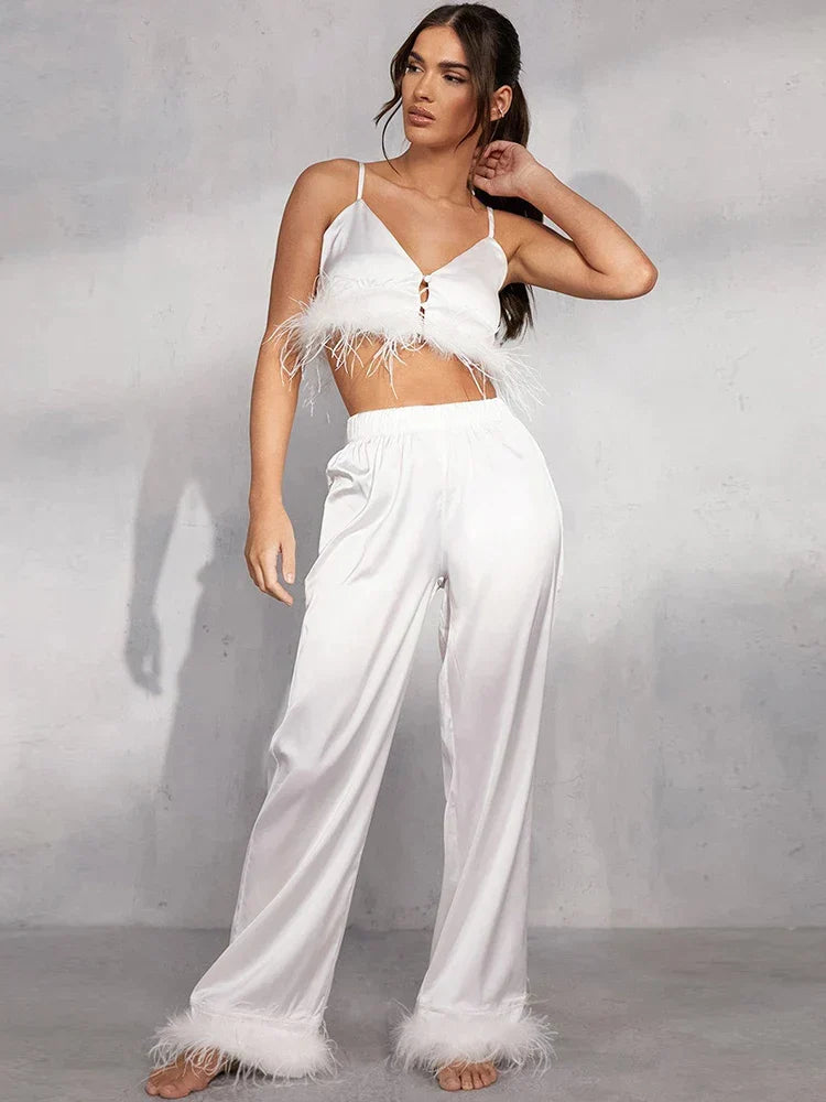 ANNOUSKA - Hemdje Set met Veren