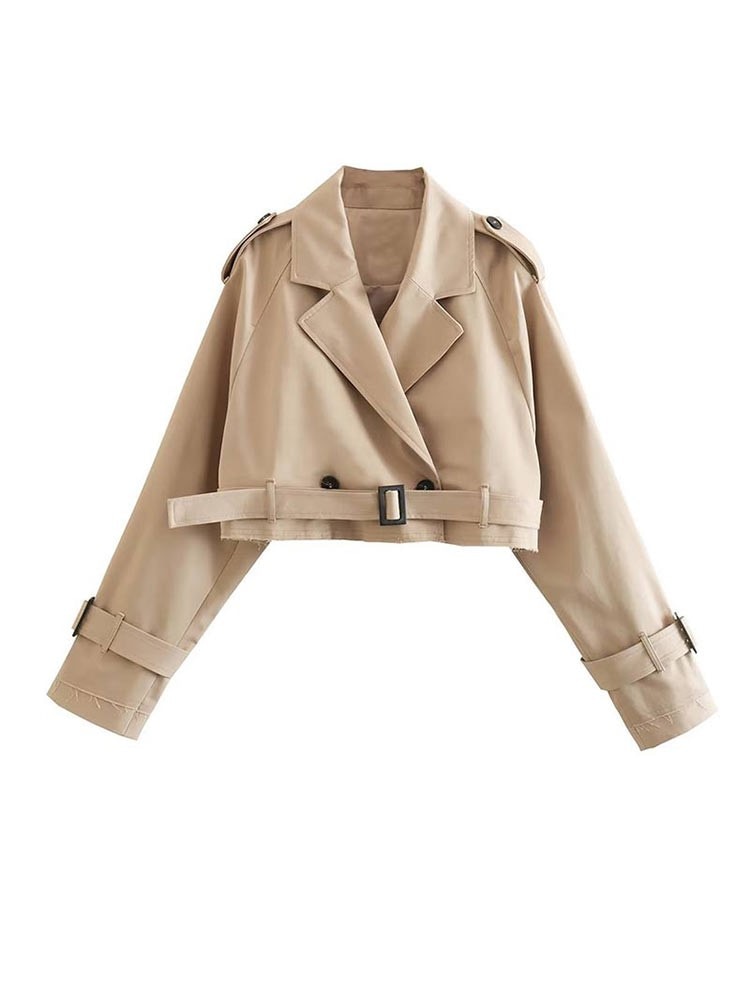Harlow – De Cropped Trenchcoat voor de Herfst