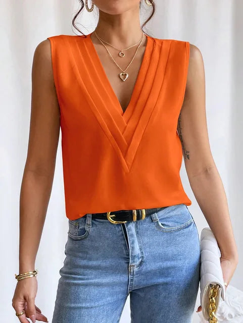 DINEKE | Veelzijdige en Stijlvolle Mouwloze Blouse