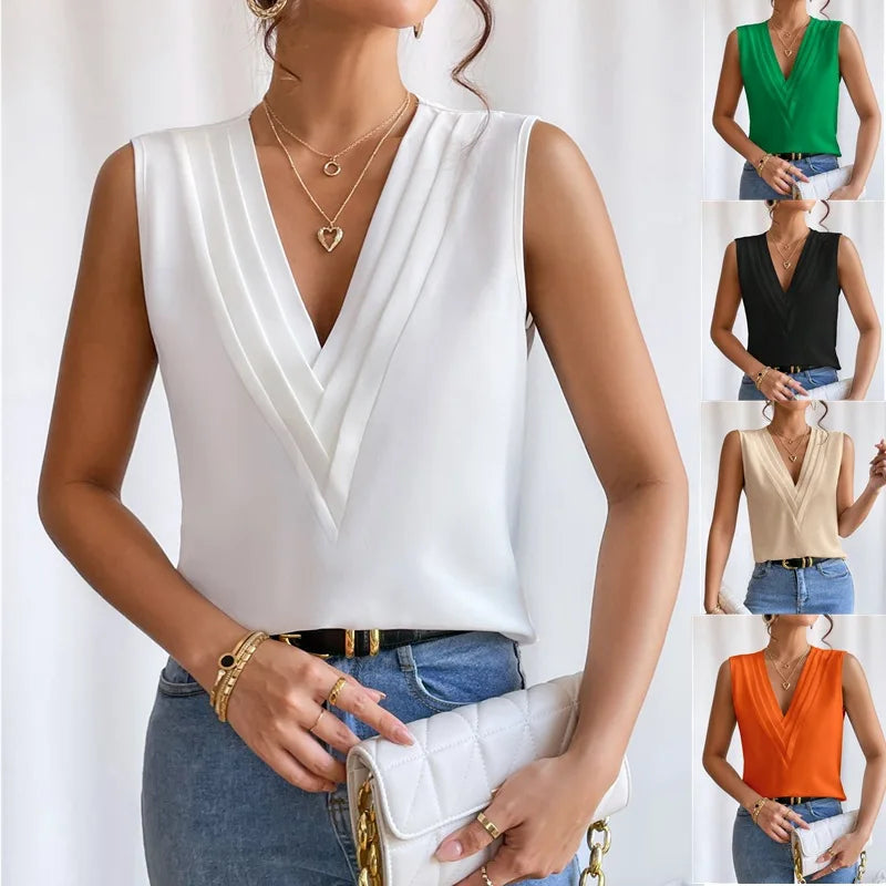 DINEKE | Veelzijdige en Stijlvolle Mouwloze Blouse