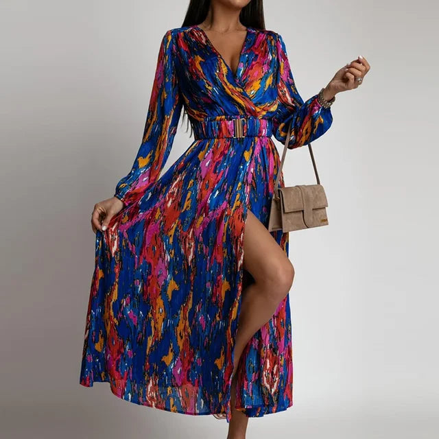 Gitta - Zomerse Boheemse jurk met hoge split voor dames