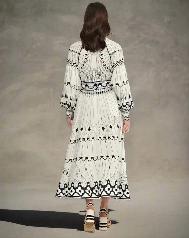 Pisa | Stijlvolle Vlinderprint jurk met taille riem