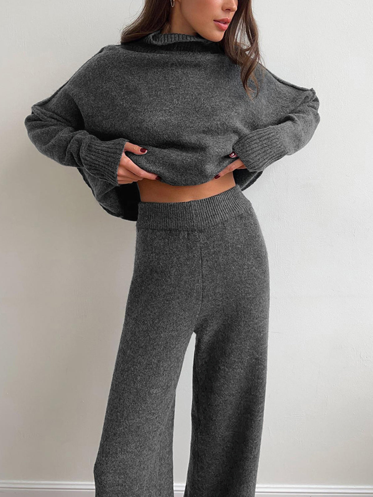 Ine | Stijlvolle Gebreide Tweedelige Set met Stretch