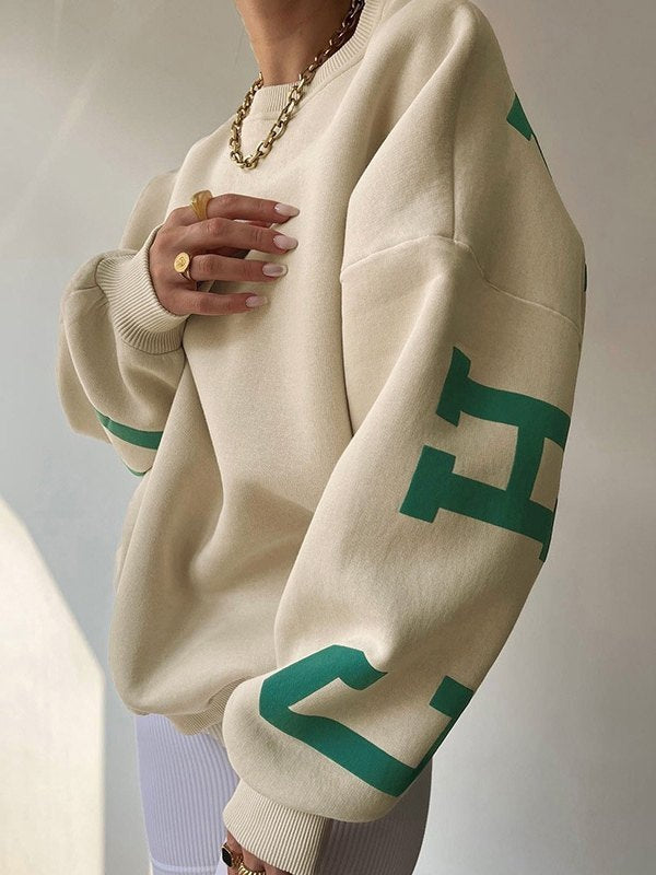 Niene | Oversized College Sweater van Zachte Sweaterstof