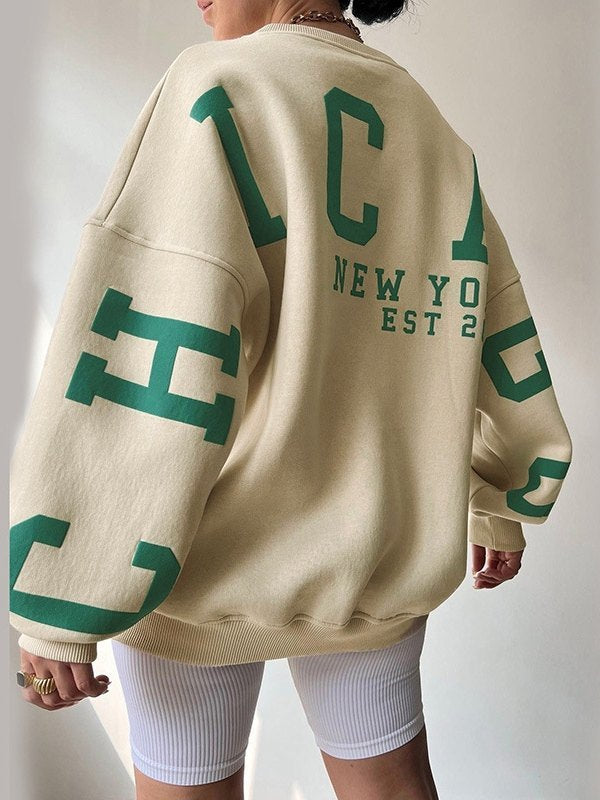 Niene | Oversized College Sweater van Zachte Sweaterstof
