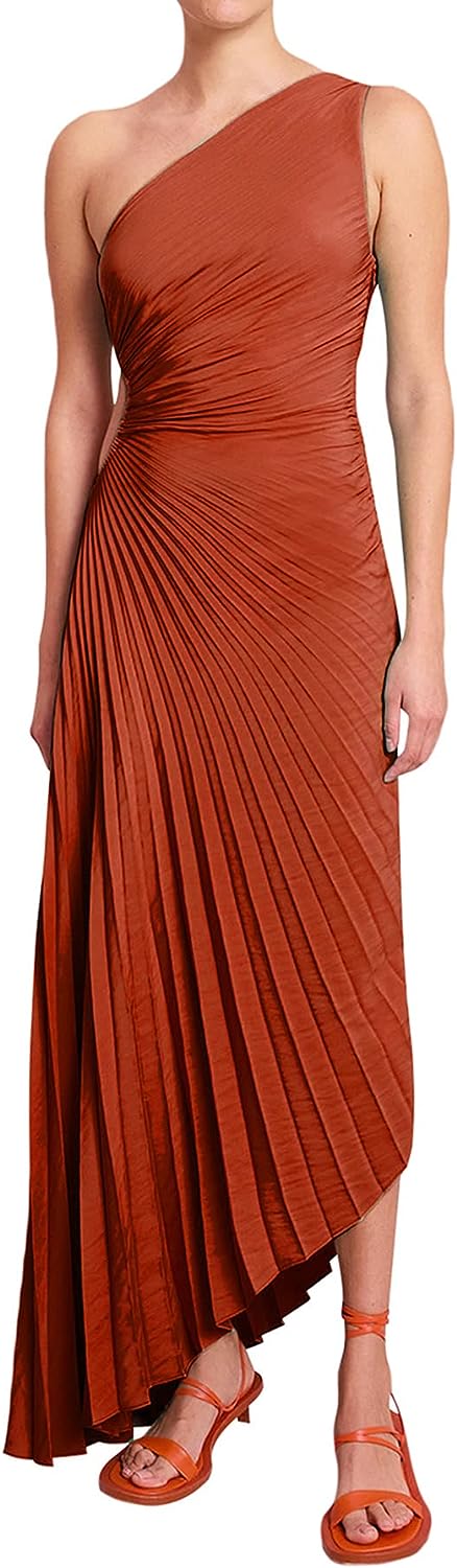 Lida | Elegante One-Shoulder Jurk met Glamour