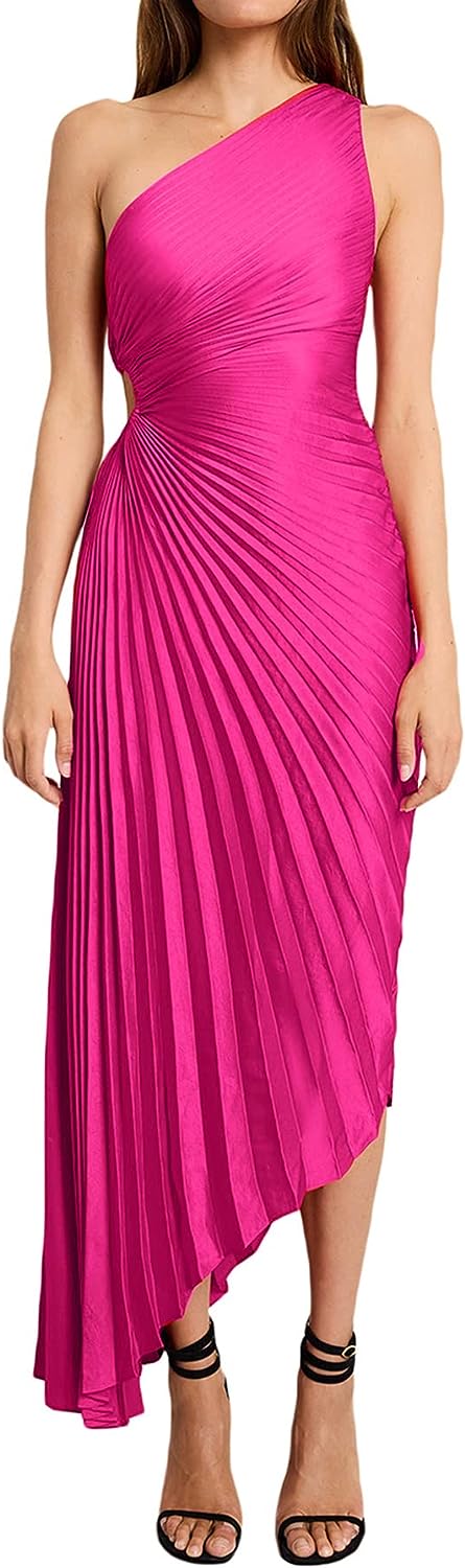 Lida | Elegante One-Shoulder Jurk met Glamour