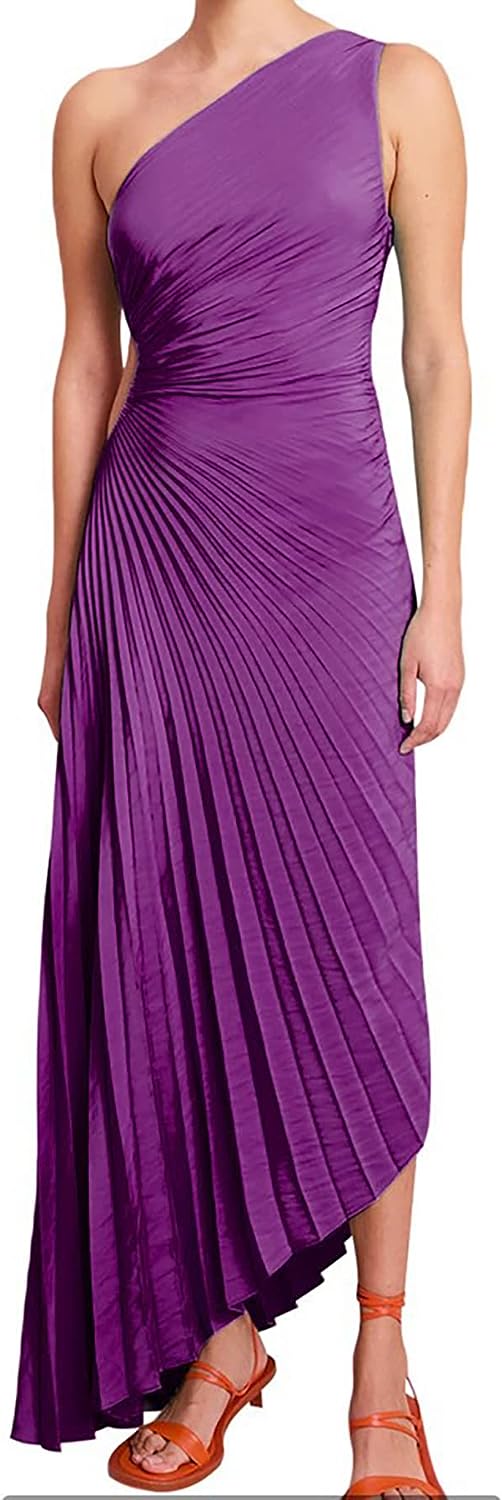 Lida | Elegante One-Shoulder Jurk met Glamour