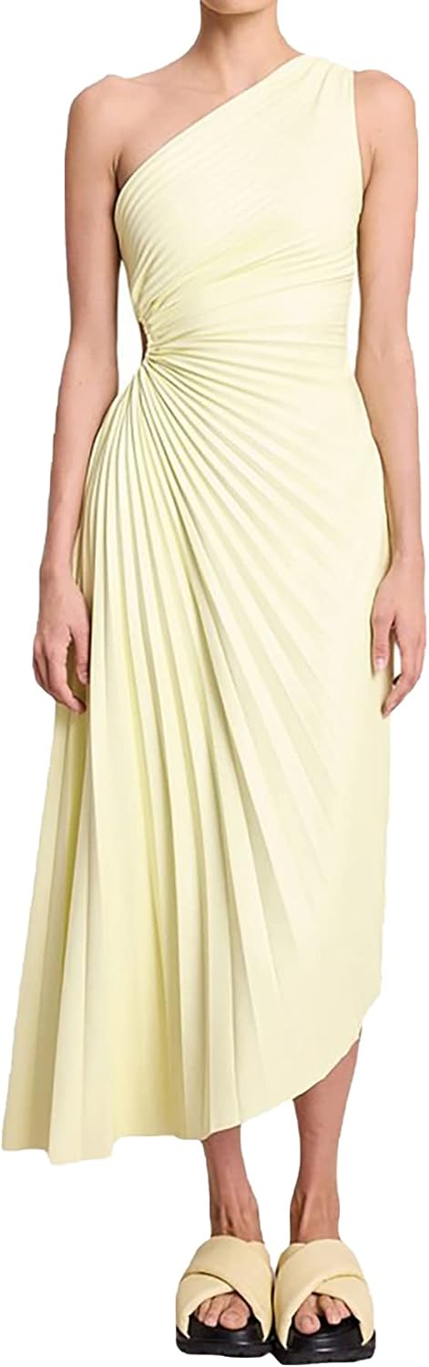 Lida | Elegante One-Shoulder Jurk met Glamour