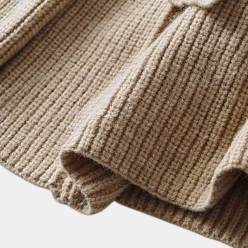 Annemiek | Ribgebreid Vest met Tailleband