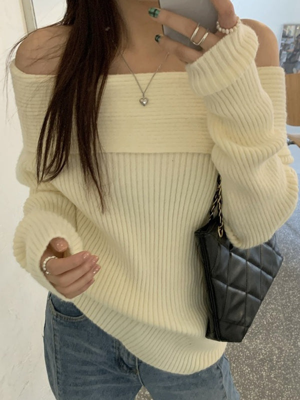 Lynde | Stijlvolle Off-Shoulder Knit voor de herfst
