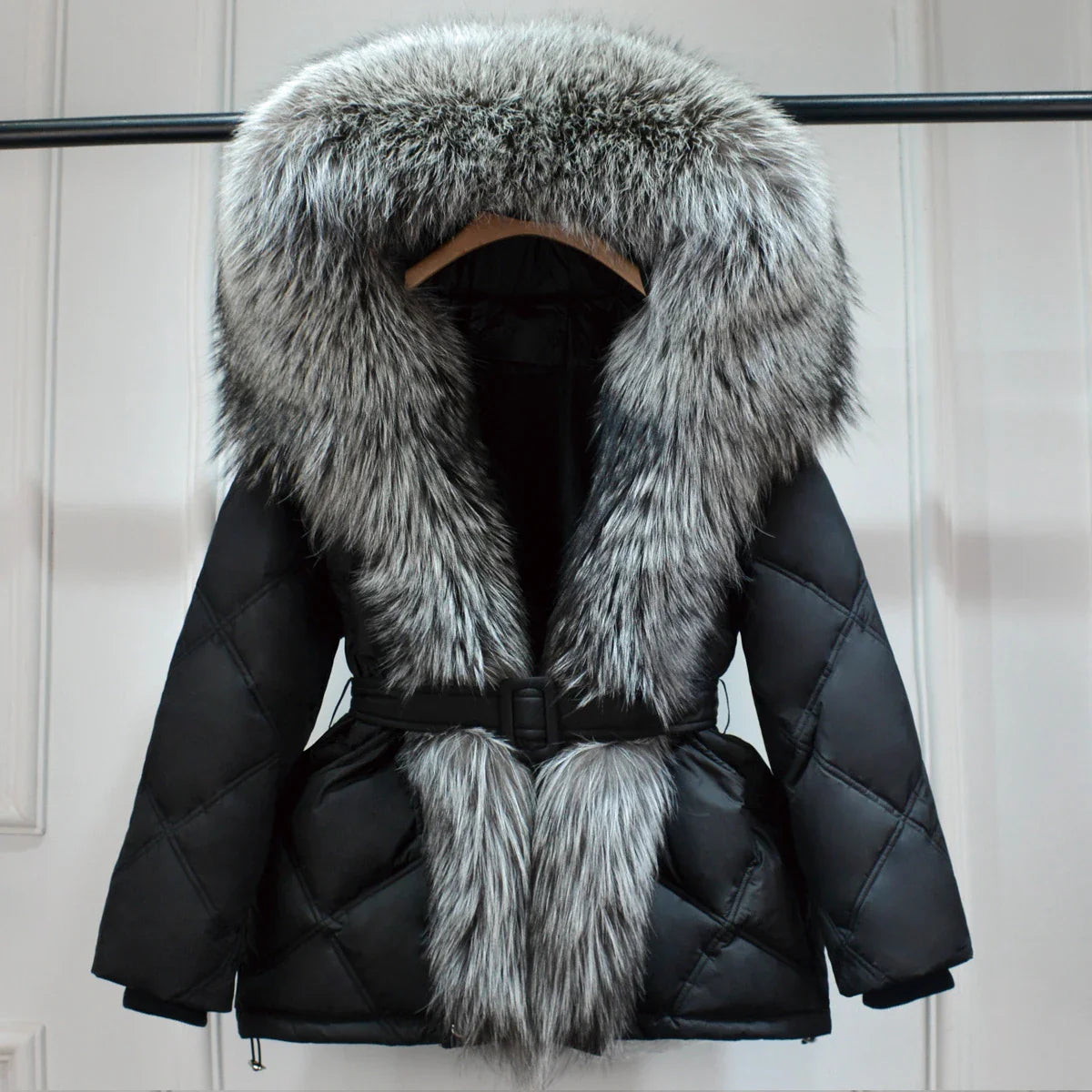 Richelle | Luxe Puffer Jas met Bontkraag | Polyester & Dons