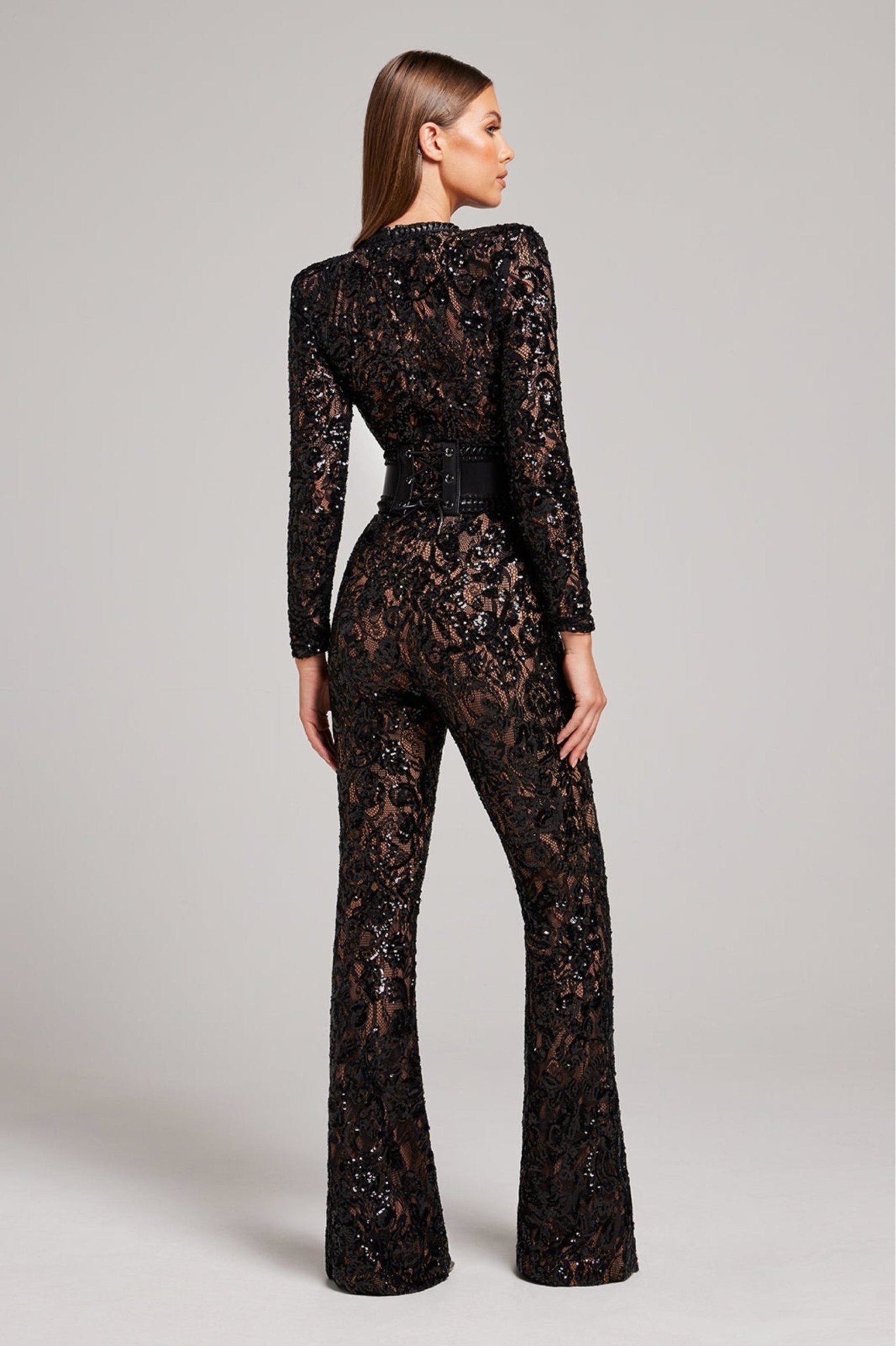 JOY | Elegante Kanten en Pailletten Jumpsuit met Flatterende Pasvorm