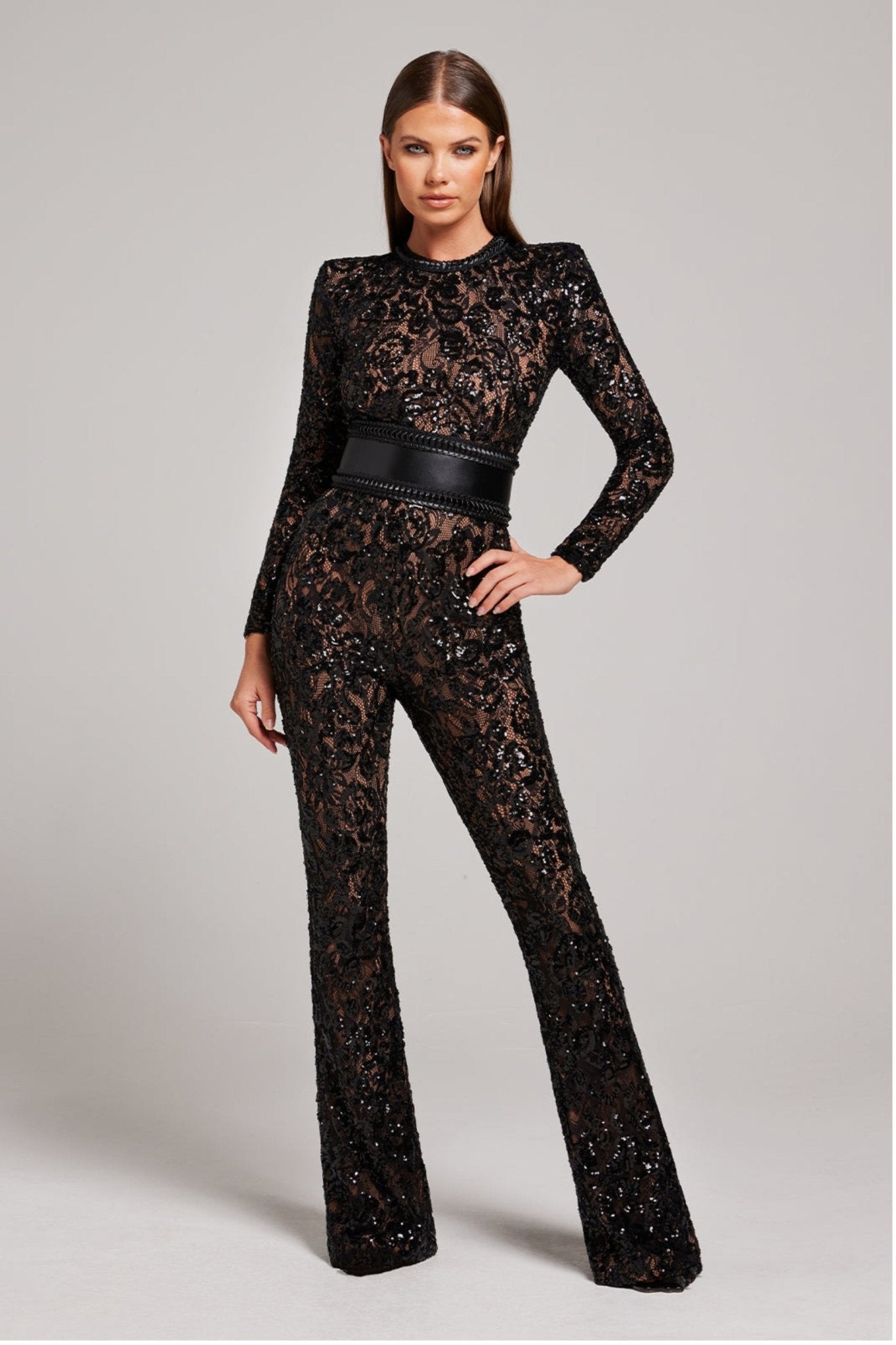 JOY | Elegante Kanten en Pailletten Jumpsuit met Flatterende Pasvorm