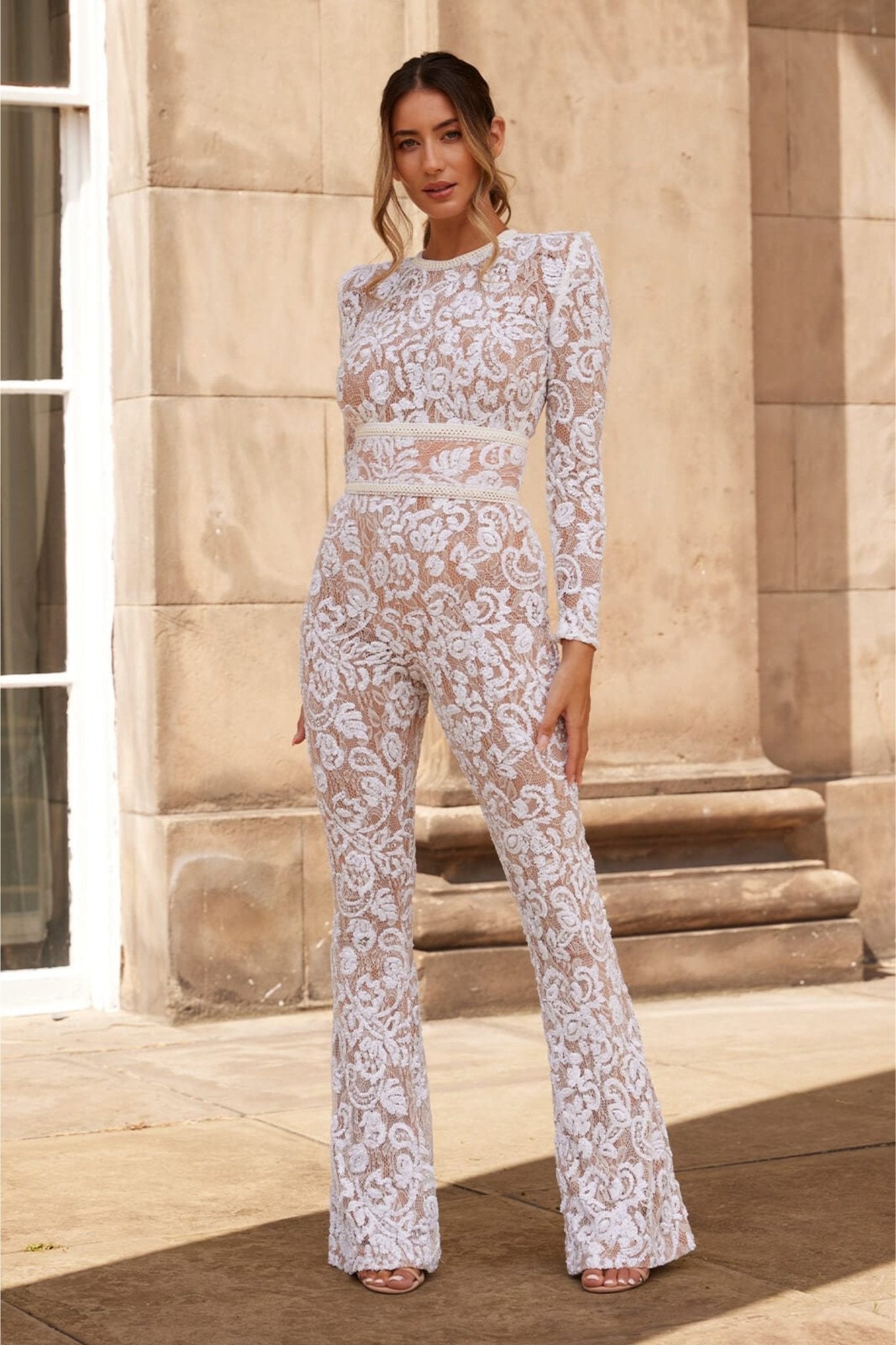 JOY | Elegante Kanten en Pailletten Jumpsuit met Flatterende Pasvorm