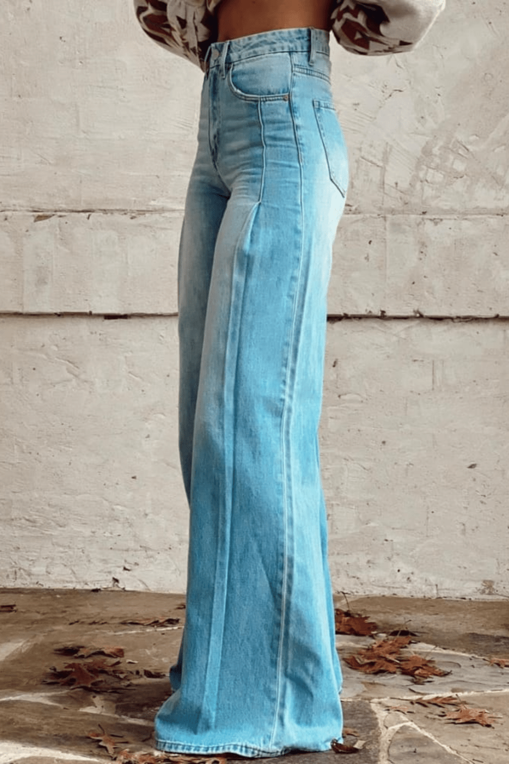 Briella | Boho Vintage Denim Wide Leg Broek