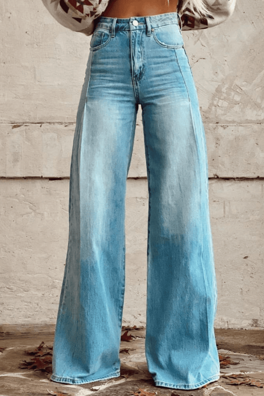 Briella | Boho Vintage Denim Wide Leg Broek